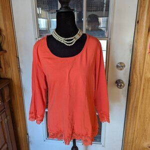 Top NWT pink/orange, 3/4 sleeve size medium